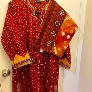 Suit with dupatta and kurta